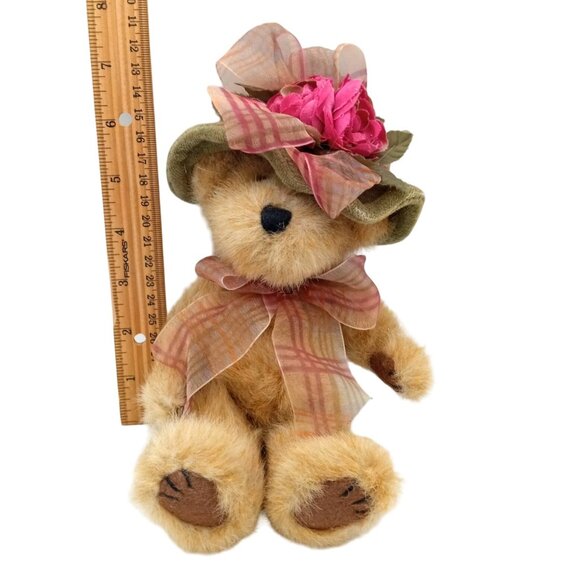 Josie K Bearsmark Teddy Bear Boyds Plush Flower Hat 9 Inch Vintage Animal Toy - Picture 2 of 15